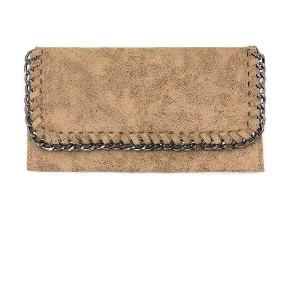 Tan Suede Thin Wallet